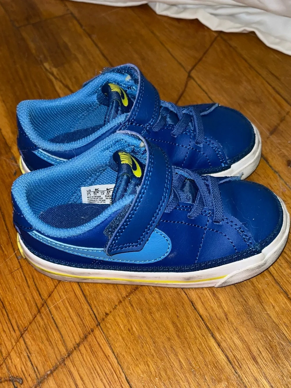 Nike Kids Blue and Light Blue Hook-and-Loop Sneakers